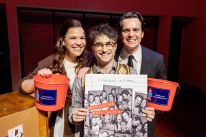 Merrily We Roll Along - Lindsay Mendez, Daniel Radcliffe, Jonathan Groff - photo by Rebecca J. Michelson