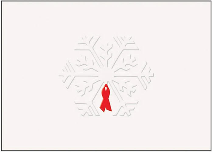 Embossed Snowflake holiday card